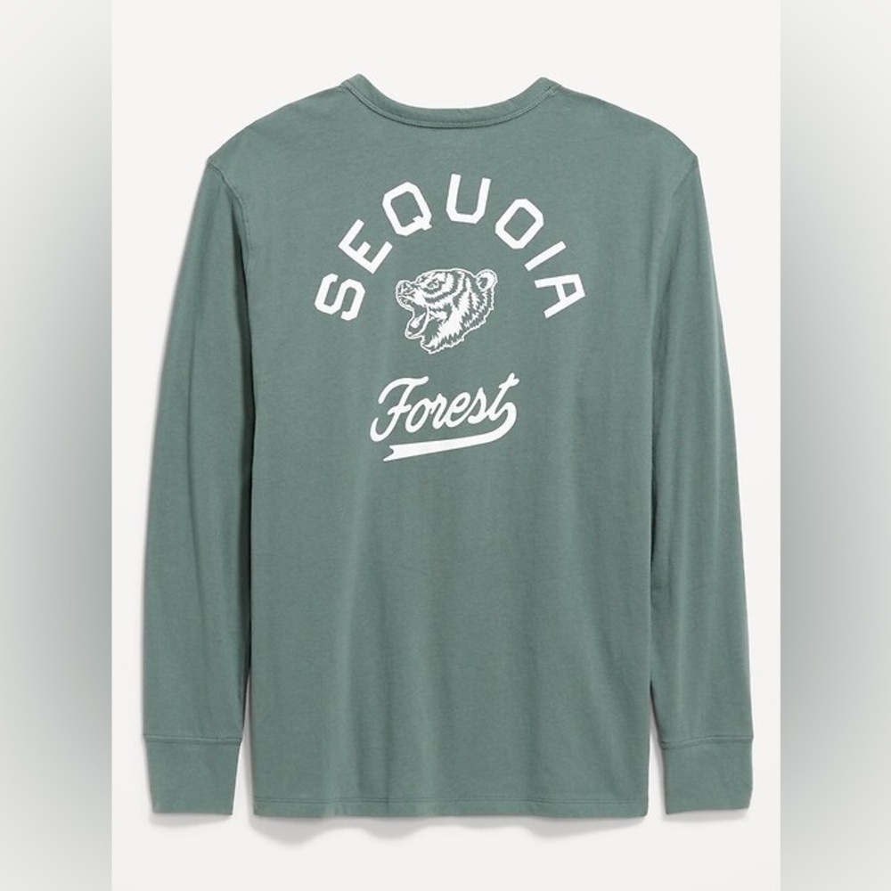 Old Navy Loose Graphic Long Sleeve Sequoia Forest Shirt